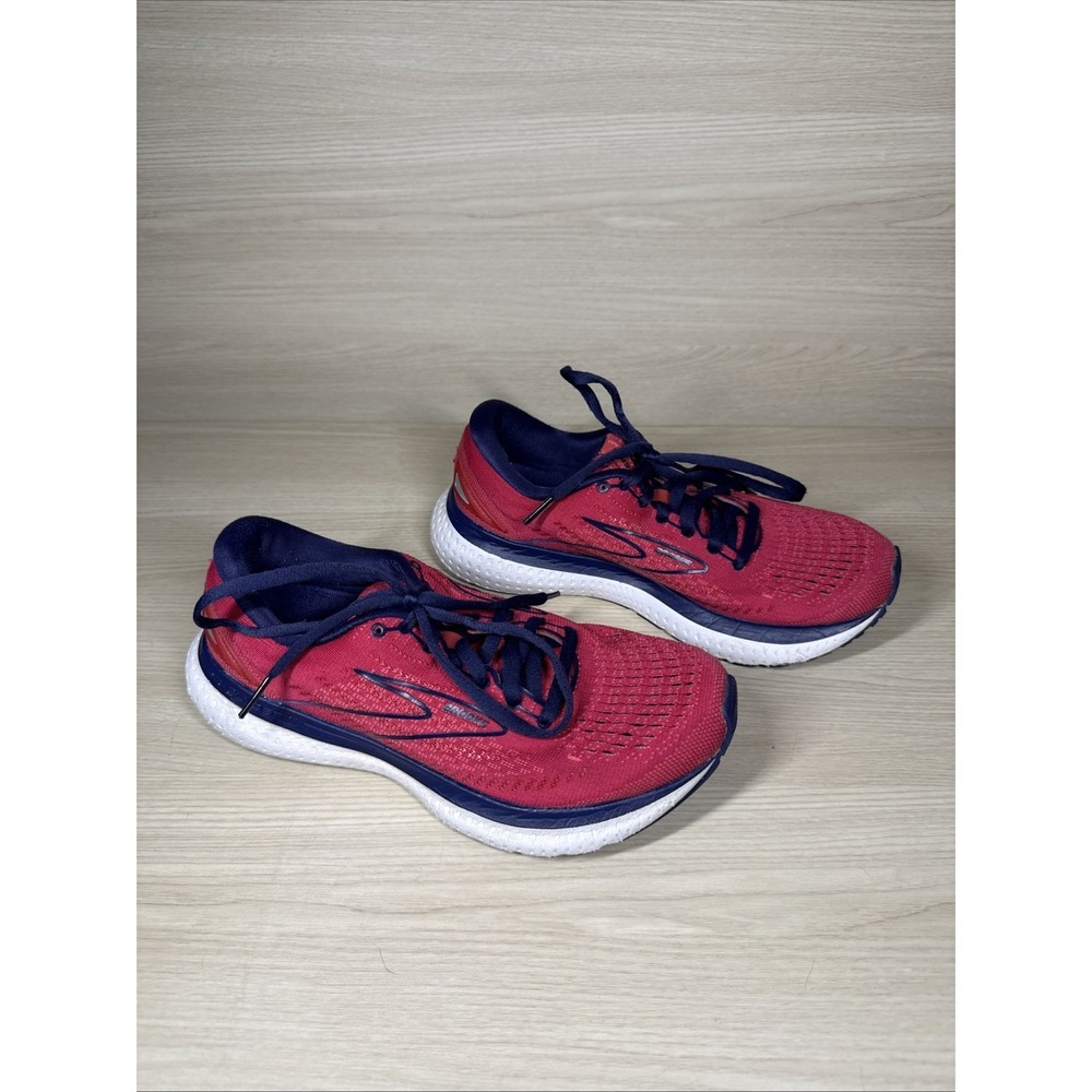Brooks Glycerin 19 Womens 7 B Shoes Red White Purple Running Walking Gym Trainer